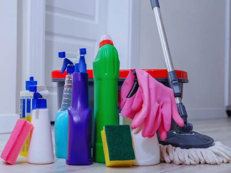 Complete bathroom toilet cleaning items